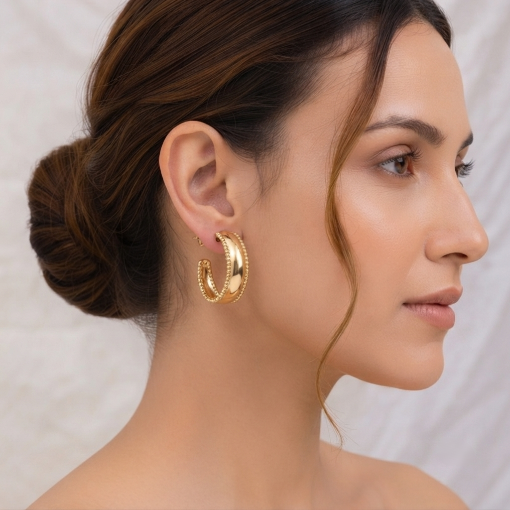 The Meadow Curated Earring Set 6 Pairs Mixed Gold Hoops & Flower Studs