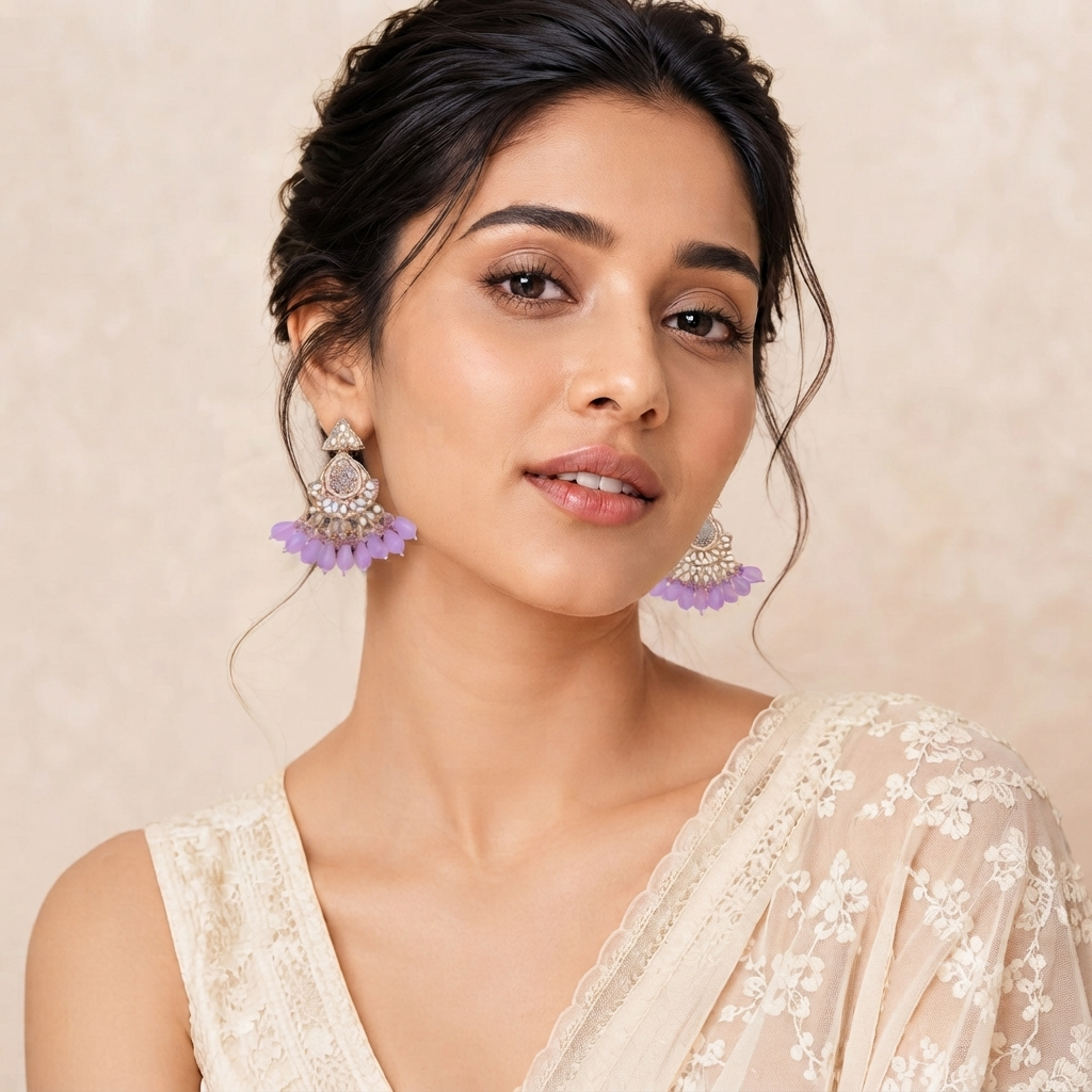 Ethnic Rose Gold Plated Chandelier Earrings