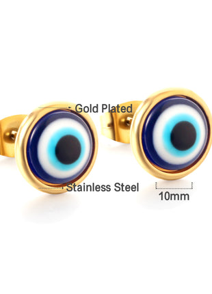 Evil Eye Enamel Stud Earrings By 2wist Designs