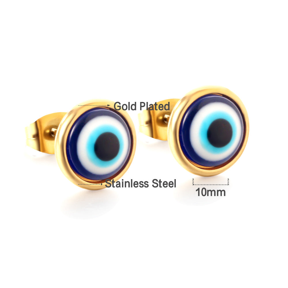 Evil Eye Enamel Stud Earrings