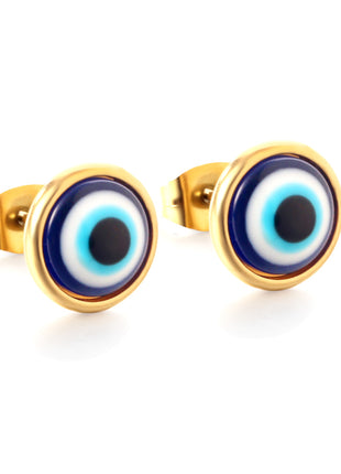 Evil Eye Enamel Stud Earrings By 2wist Designs