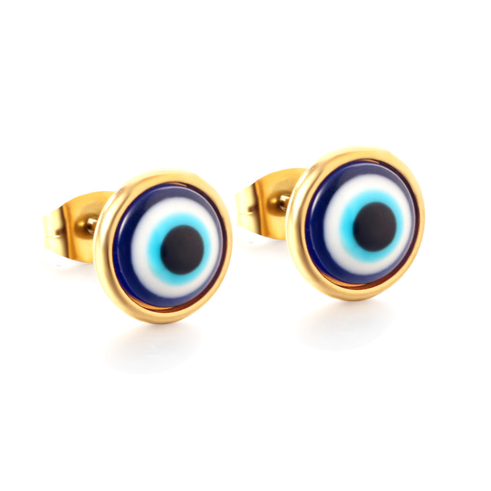 Evil Eye Enamel Stud Earrings