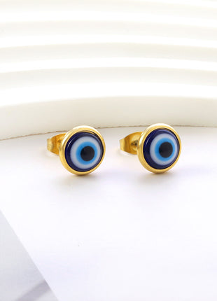Evil Eye Enamel Stud Earrings By 2wist Designs
