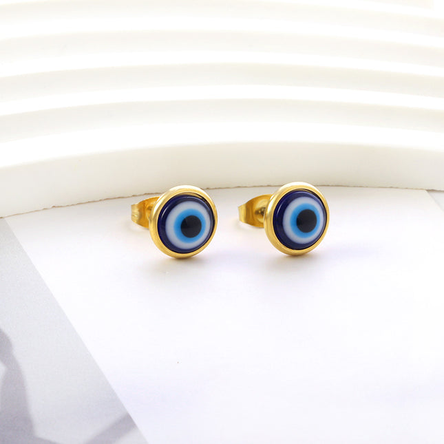 Gold Evil Eye Stud Earrings – Protection & Style for Women