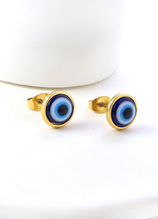 Evil Eye Enamel Stud Earrings By 2wist Designs