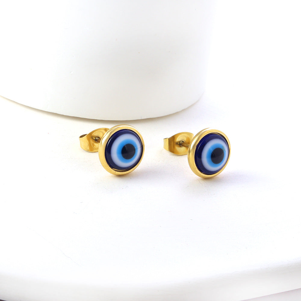 Evil Eye Enamel Stud Earrings