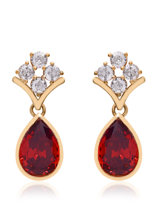 Pear Garnet CZ Drop Earrings By 2wist Designs