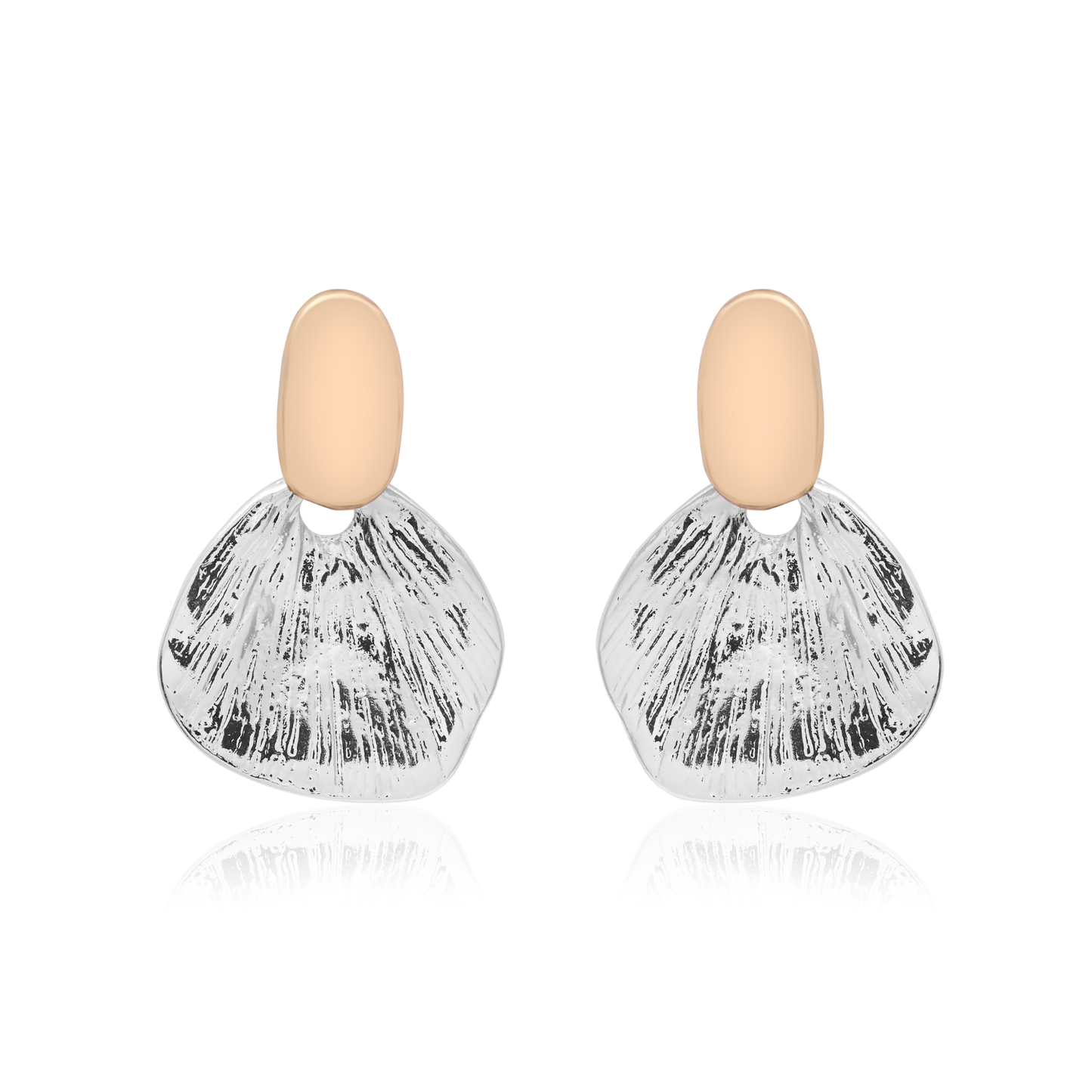 Dual Tone Abstract Petal Earrings
