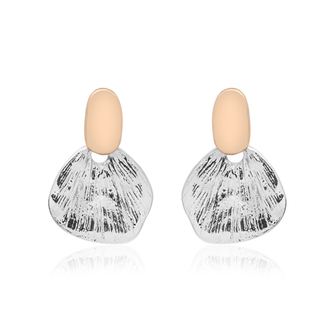 Dual Tone Abstract Petal Earrings By 2wist Designs