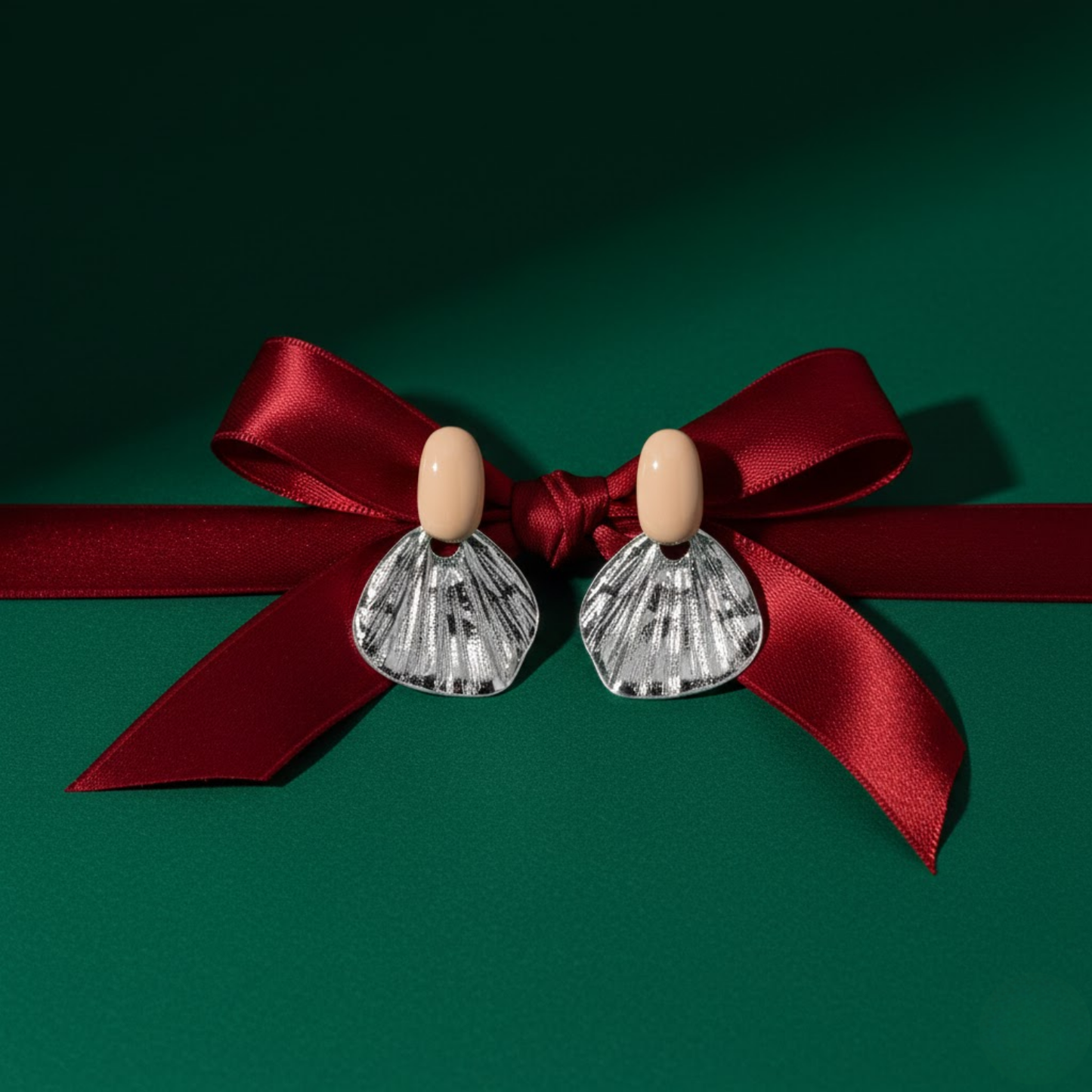 Dual Tone Abstract Petal Earrings