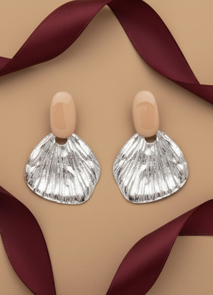 Dual Tone Abstract Petal Earrings By 2wist Designs