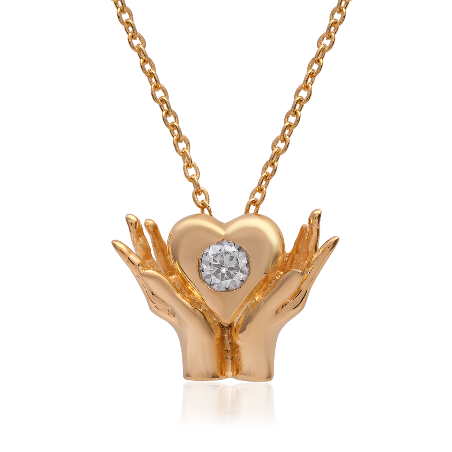 Hamsa Hand CZ Pendant Necklace