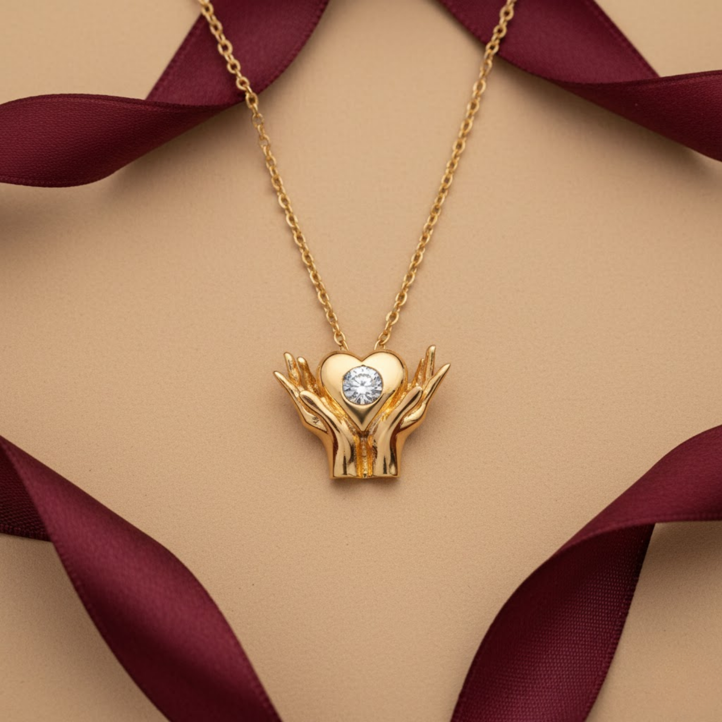 Hamsa Hand CZ Pendant Necklace