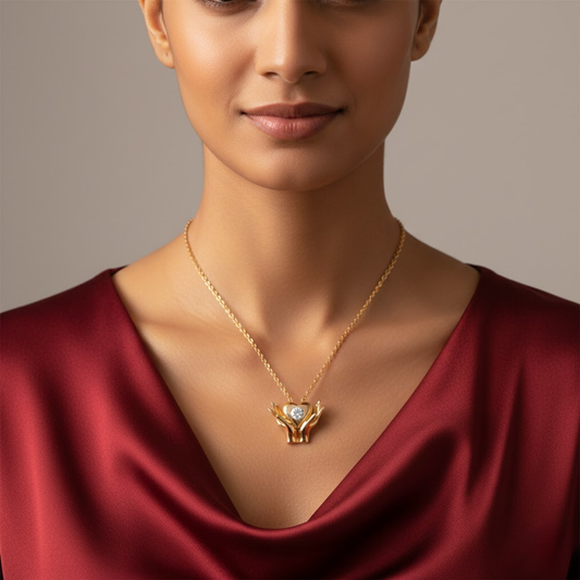 Hamsa Hand CZ Pendant Necklace