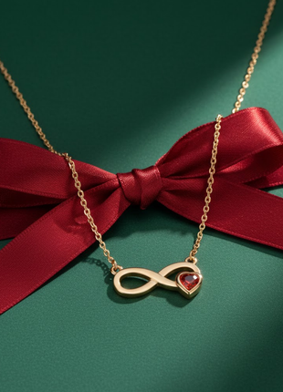 Infinity Heart Garnet CZ Necklace By 2wist Designs