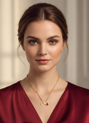 Infinity Heart Garnet CZ Necklace By 2wist Designs