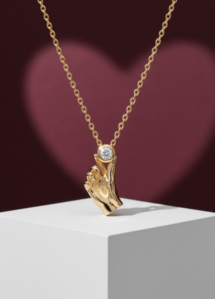 Korean Heart CZ Pendant Necklace By 2wist Designs