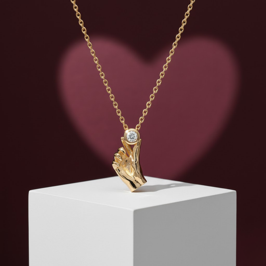 Korean Heart CZ Pendant Necklace