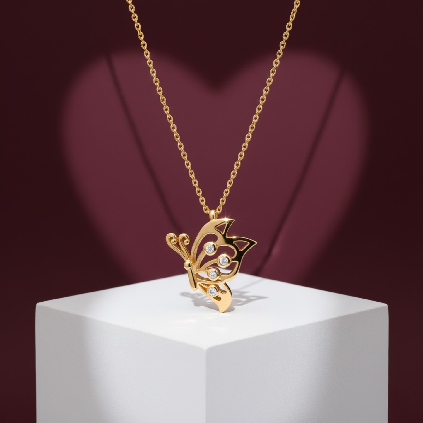 Butterfly CZ Pendant Necklace