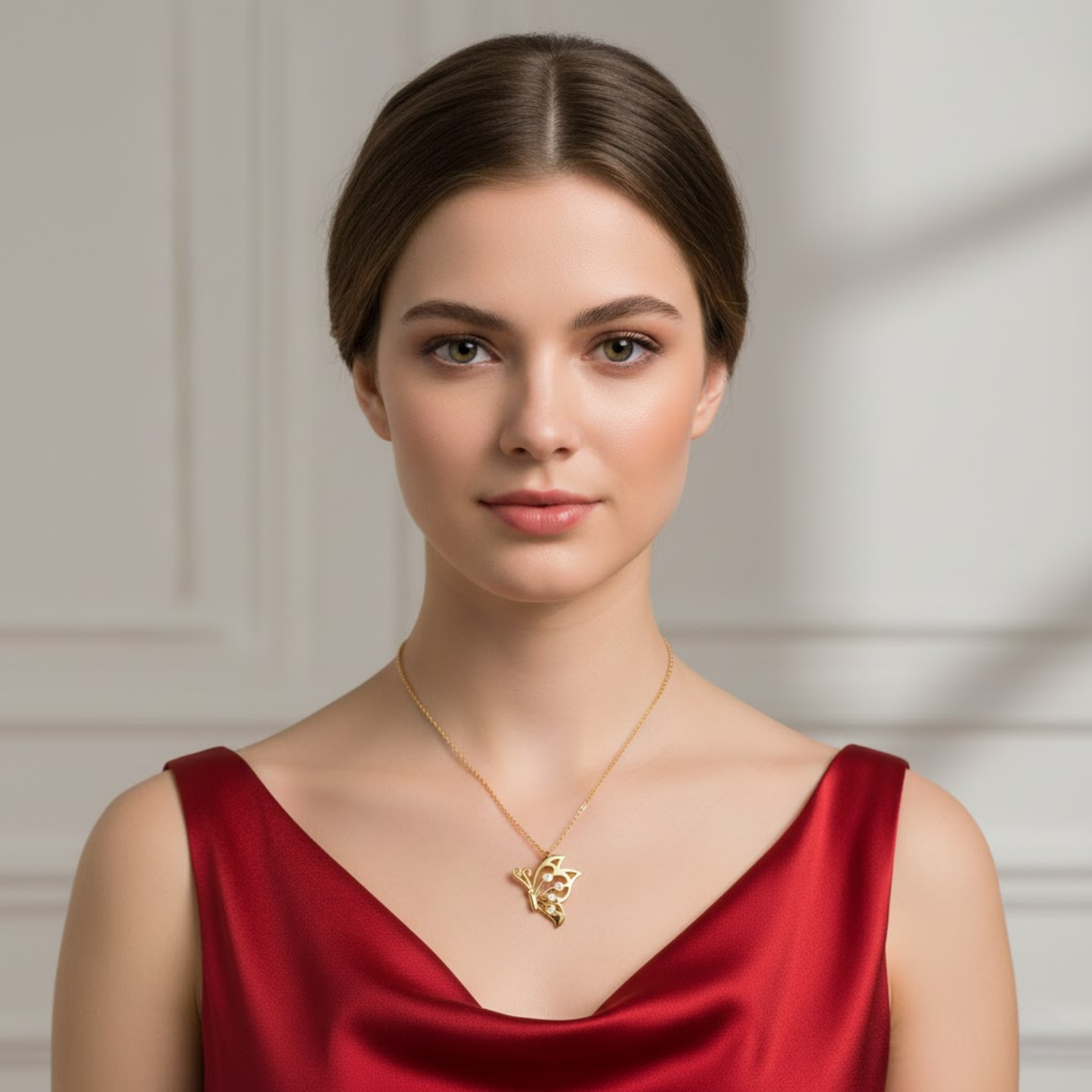 Butterfly CZ Pendant Necklace