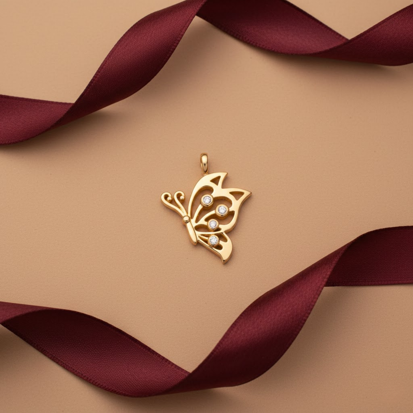 Butterfly CZ Pendant Necklace