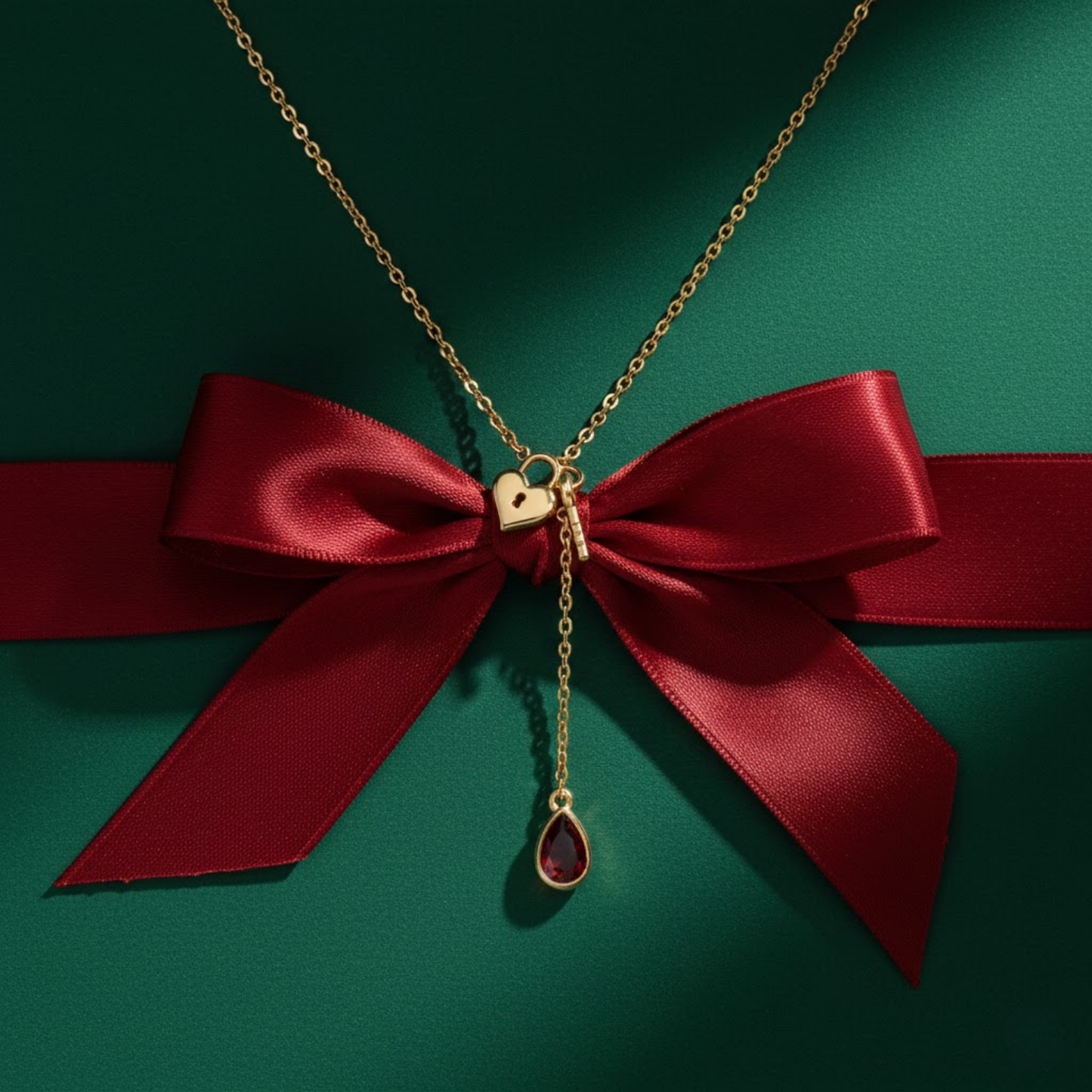 Lock Key Heart Charm Necklace