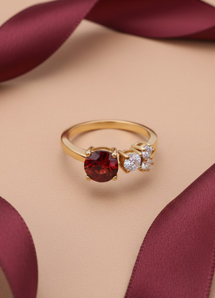 Red White Stone Ring By 2wist Designs