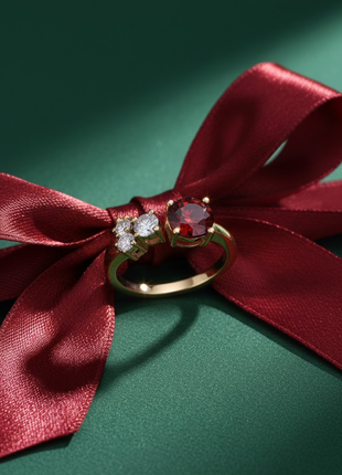 Red White Stone Ring By 2wist Designs