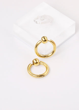 Huggie Earrings With Floating Bead By 2wist Designs