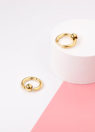 Huggie Earrings With Floating Bead By 2wist Designs