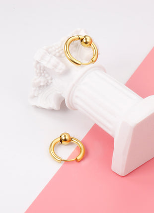 Huggie Earrings With Floating Bead By 2wist Designs