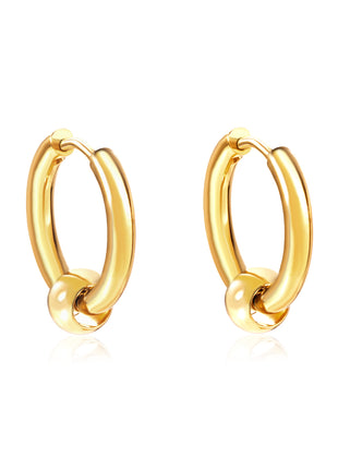 Huggie Earrings With Floating Bead By 2wist Designs