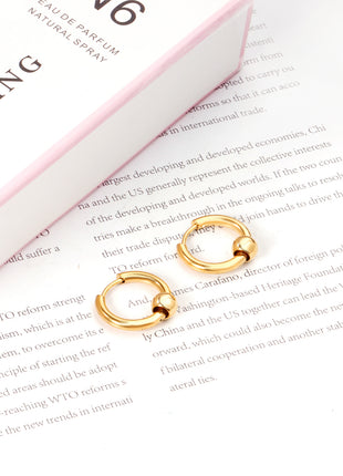 Huggie Earrings With Floating Bead By 2wist Designs