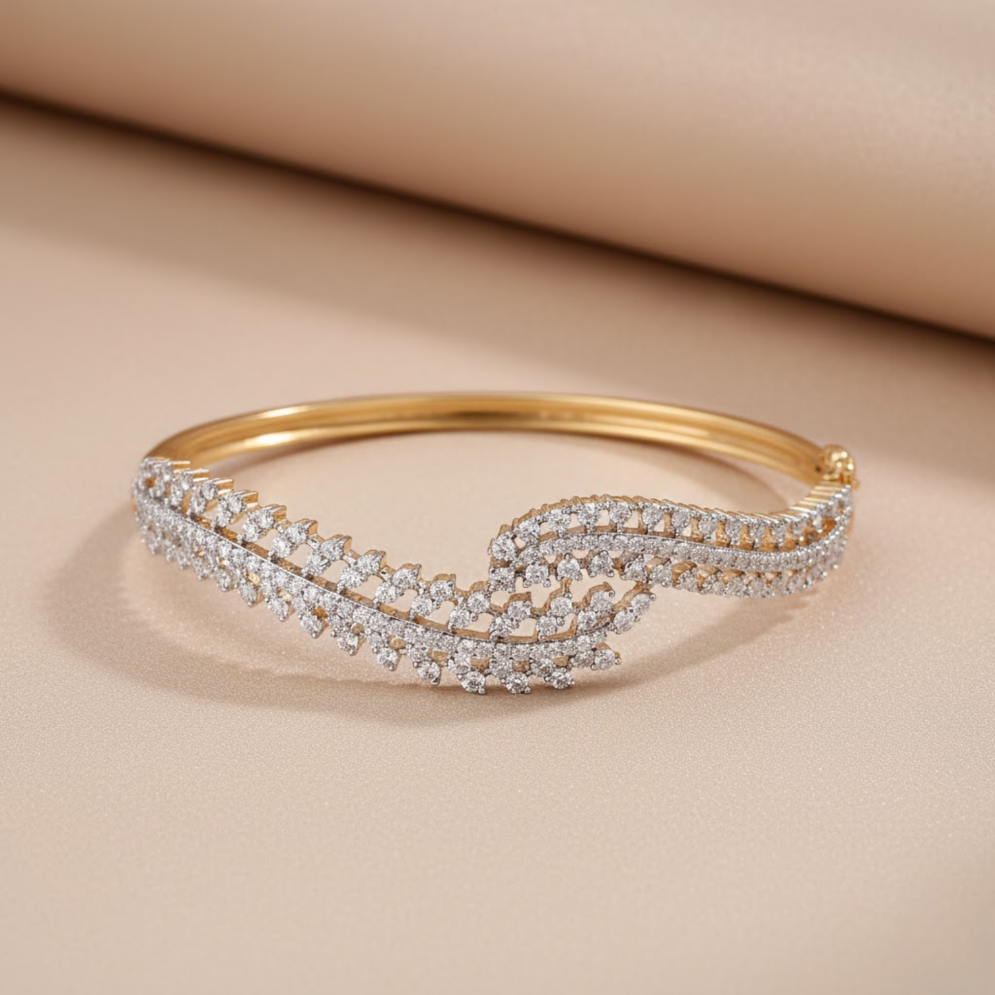 Elegant Modern Crimson Pearl Bead Bangle