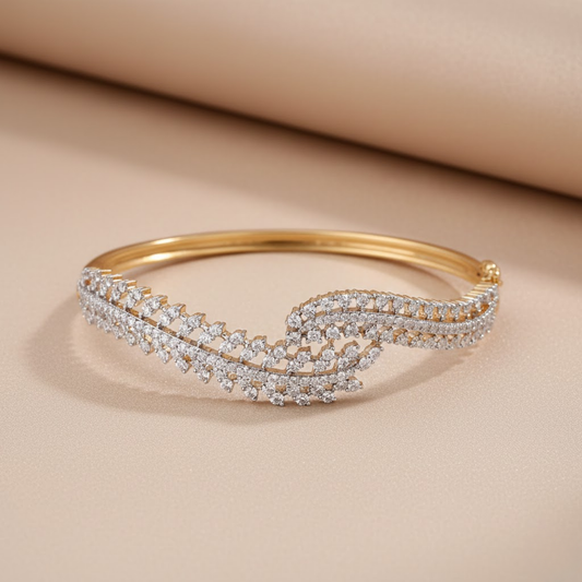 Elegant Modern Crimson Pearl Bead Bangle