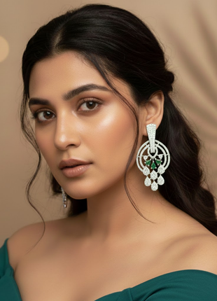 Crimson White and Green Drop Earrings By 2wist Designs