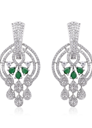 Crimson White and Green Drop Earrings By 2wist Designs