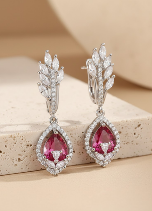 Red And White Beaded Drop Earrings By 2wist Designs