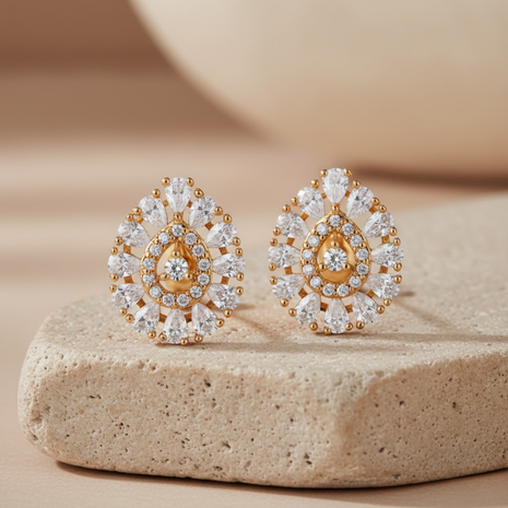 Crimson Red Pearl Bead Stud Earrings By 2wist Designs