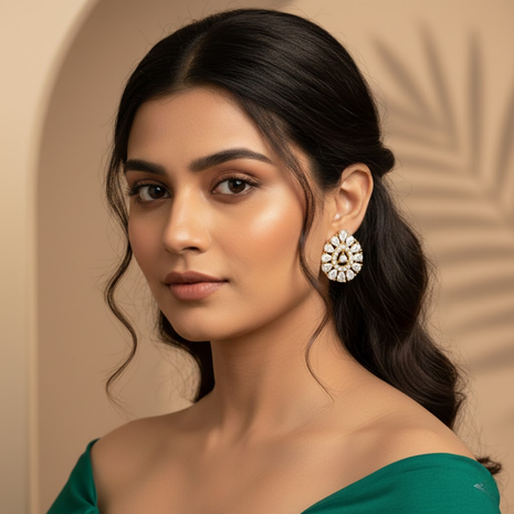 Crimson Red Pearl Bead Stud Earrings By 2wist Designs