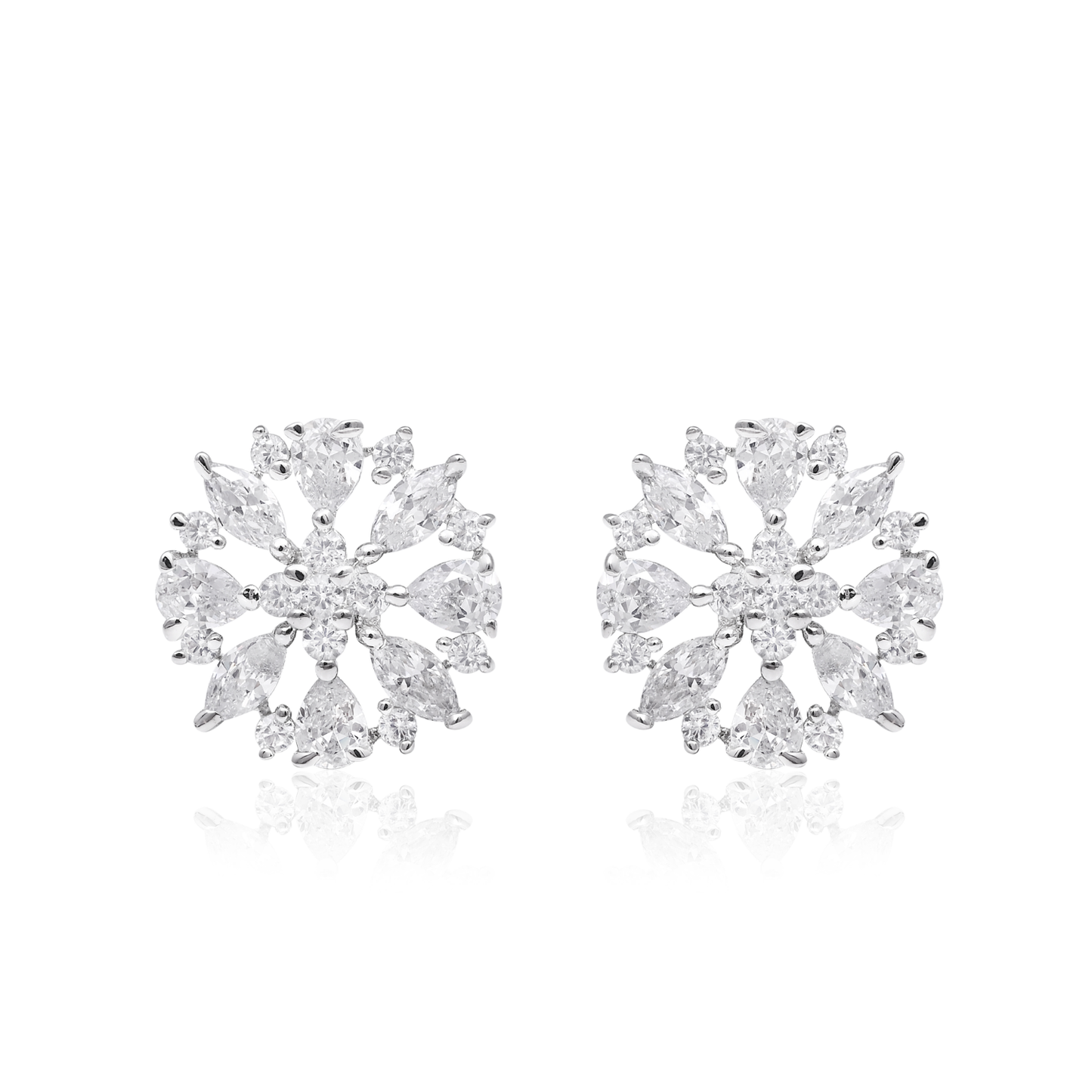 Crimson Pearl Accent Stud Earrings