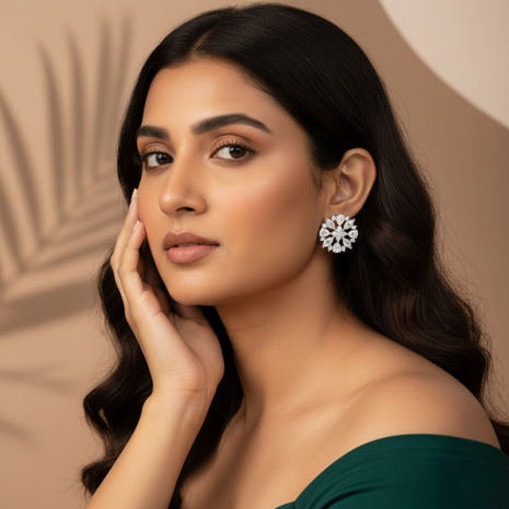 Crimson Pearl Accent Stud Earrings By 2wist Designs