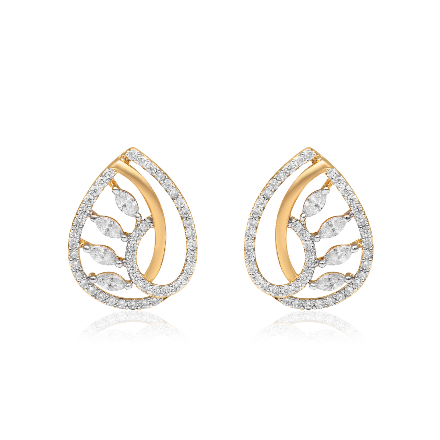 Crimson White Bead Stud Earrings
