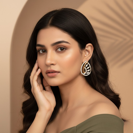 Crimson White Bead Stud Earrings By 2wist Designs