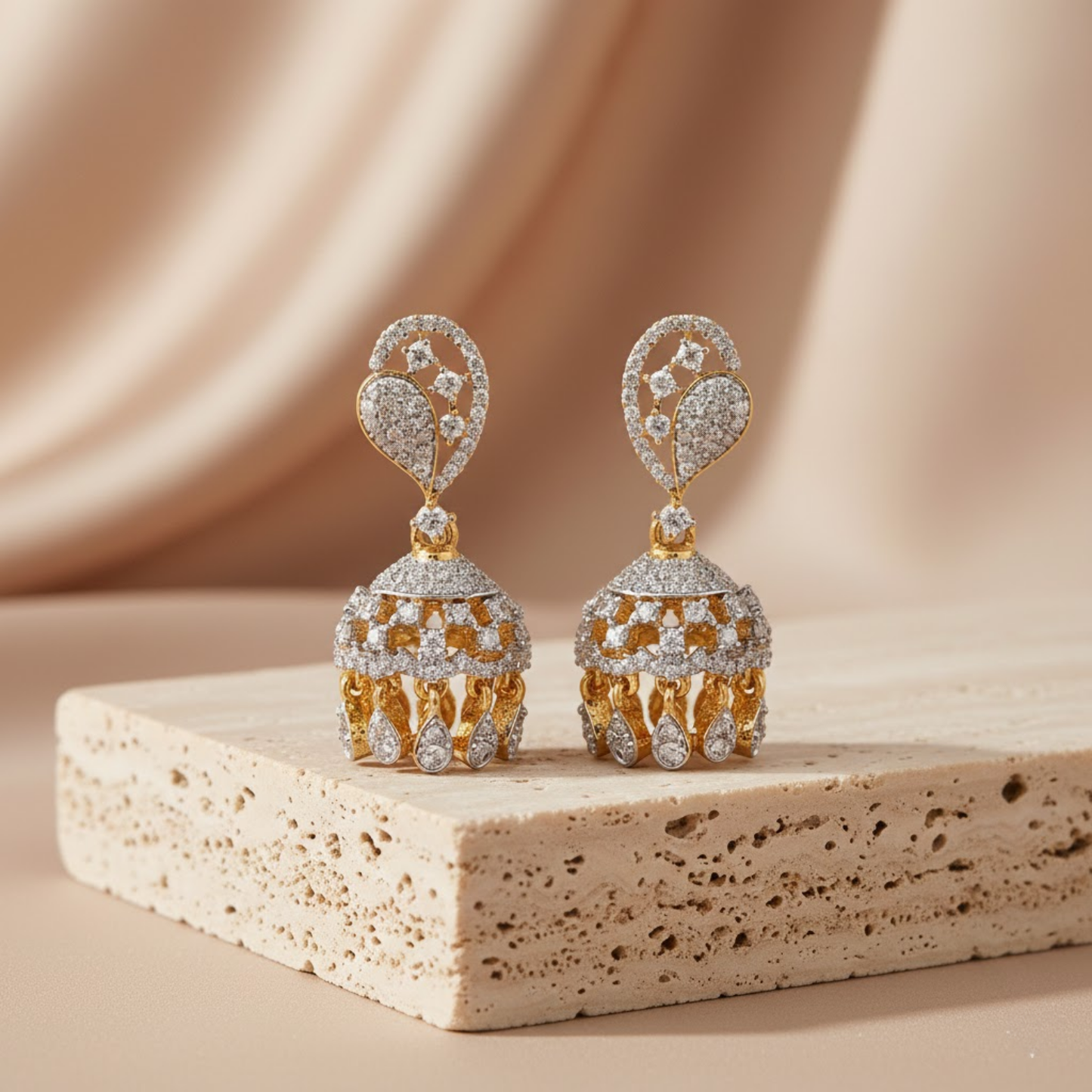 Crimson Pearl Statement Jhumka