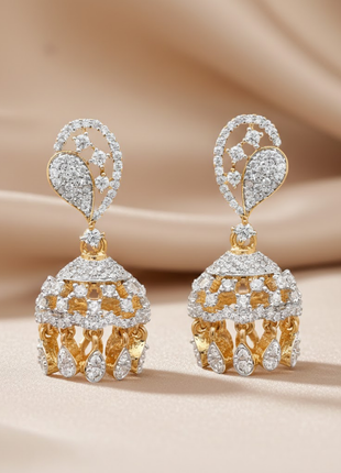 Crimson Pearl Statement Jhumka Earrings By 2wist Designs