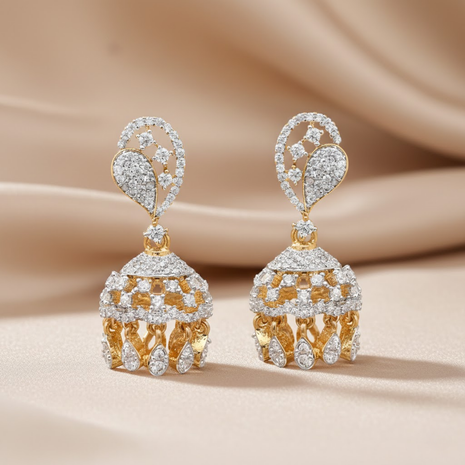 Crimson Pearl Statement Jhumka Earrings By 2wist Designs