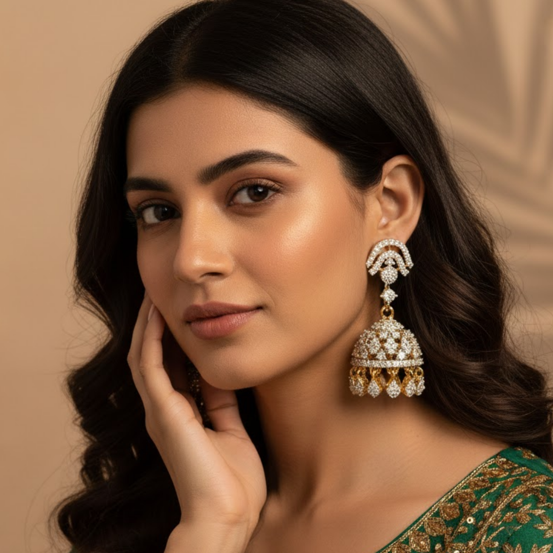 Red Pearl Designer Jhumka