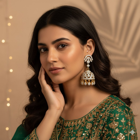 Red Pearl Designer Jhumka Earrings By 2wist Designs