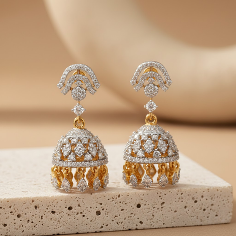 Red Pearl Designer Jhumka Earrings By 2wist Designs